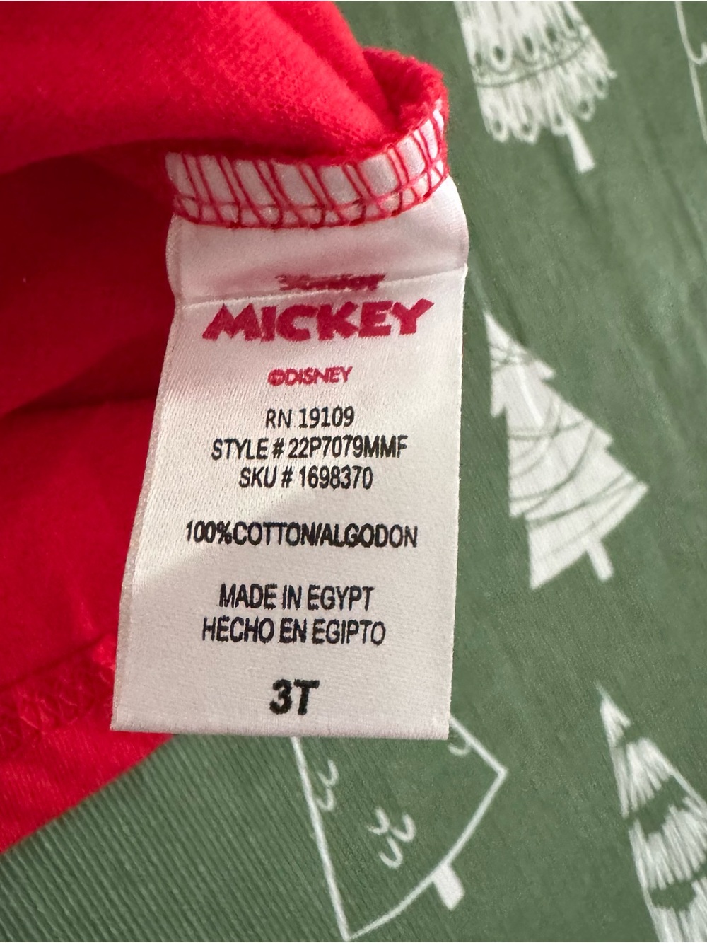 Disney Mickey Mouse Cool Guy Toddler Boys 3T 2 Piece Pajama Set Red Black NWT - Picture 11 of 16